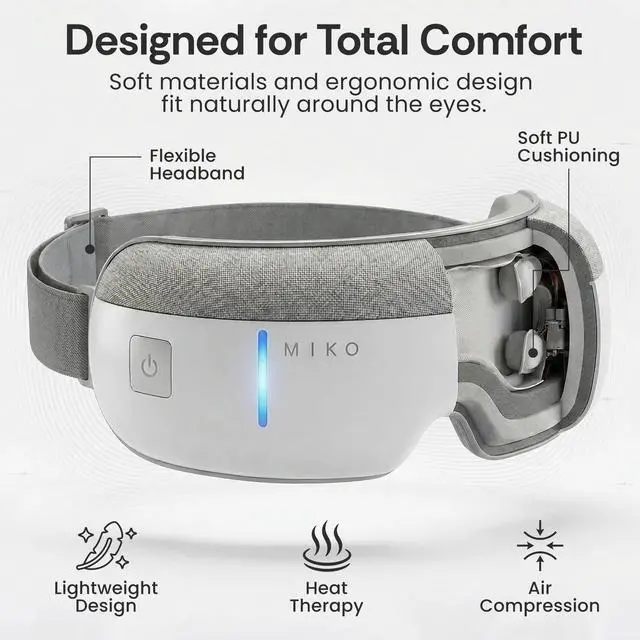 Alt view image 4 of 7 - Gaze Eye Massager with Heat and Air Compression