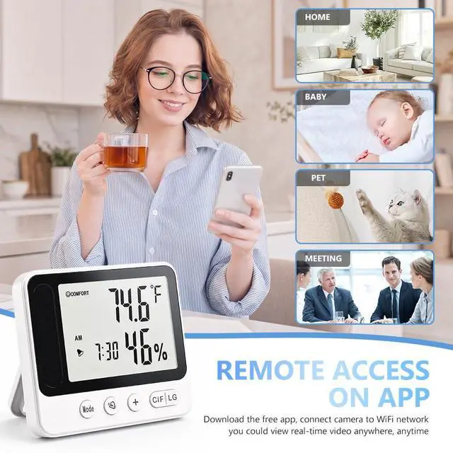 Alt view image 4 of 7 - Hidden WIFI Wireless Security MINI Camera, 4K Nanny Cam Clock 2.4G& 5G