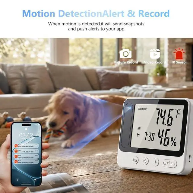 Alt view image 5 of 7 - Hidden WIFI Wireless Security MINI Camera, 4K Nanny Cam Clock 2.4G& 5G