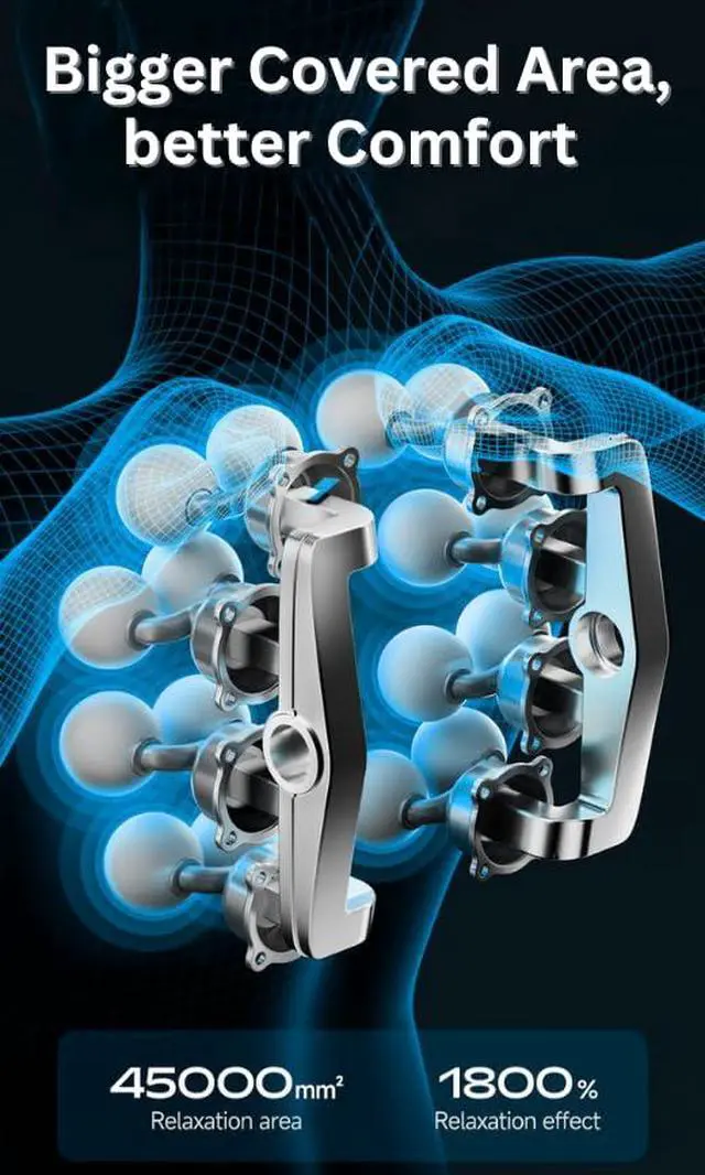 Alt view image 7 of 7 - 16 Head Massage Gun Deep Tissue Back Massager for Pain Relief Deep Tissue - 16 Ball Massager for Back, Neck, Shoulder, Recovery - Percussion Massage Gun Ideal Gift for Men & Women