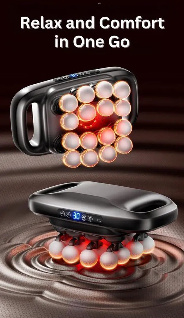 Alt view image 6 of 7 - 16 Head Massage Gun Deep Tissue Back Massager for Pain Relief Deep Tissue - 16 Ball Massager for Back, Neck, Shoulder, Recovery - Percussion Massage Gun Ideal Gift for Men & Women