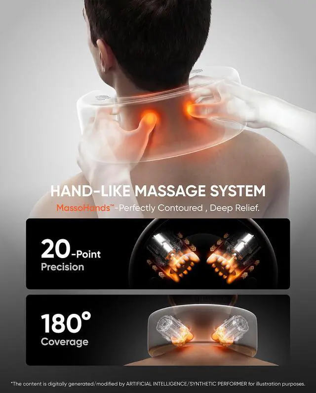 Alt view image 4 of 7 - Nest 10 Ultra Cordless Heated Neck Massager, 360° Spatial Audio