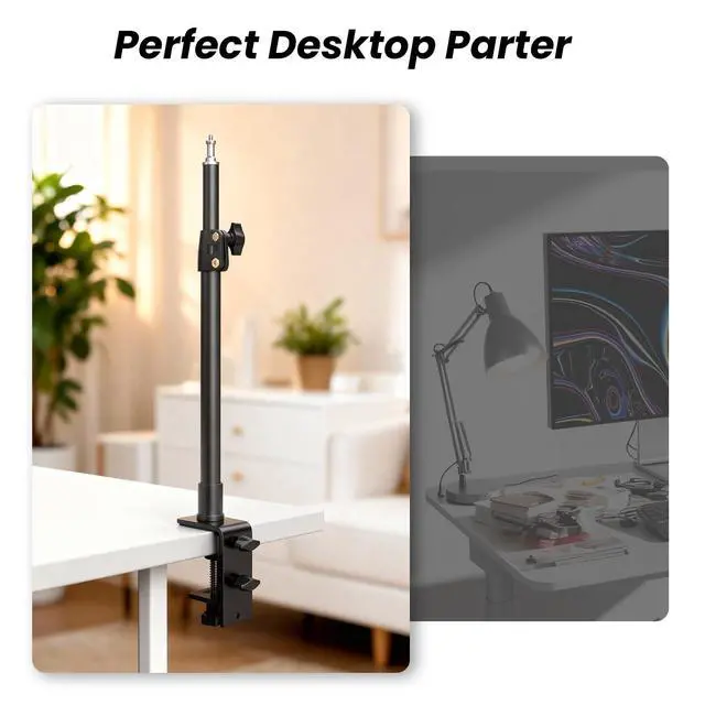 Alt view image 3 of 7 - 2Pack Streaming Key Light, LED Video Light Dimmable Bi-Color 3200-5600k Video Conference Lighting with Gooseneck Tubes Desk Light for Stream/Podcast/Gaming/Zoom Meetings/Broadcast/YouTube