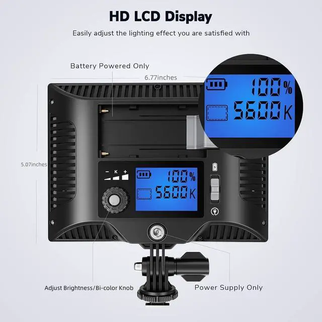 Alt view image 6 of 7 - 2Pack Streaming Key Light, LED Video Light Dimmable Bi-Color 3200-5600k Video Conference Lighting with Gooseneck Tubes Desk Light for Stream/Podcast/Gaming/Zoom Meetings/Broadcast/YouTube