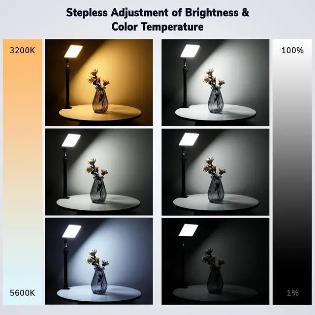 Alt view image 7 of 7 - 2Pack Streaming Key Light, LED Video Light Dimmable Bi-Color 3200-5600k Video Conference Lighting with Gooseneck Tubes Desk Light for Stream/Podcast/Gaming/Zoom Meetings/Broadcast/YouTube