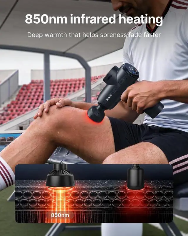 Alt view image 2 of 7 - Active Thermacool 2 Red Massage Gun with Infrared Heating, Cool Head