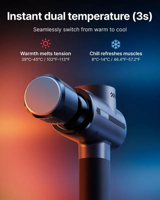 Alt view image 5 of 7 - Active Thermacool 2 Red Massage Gun with Infrared Heating, Cool Head