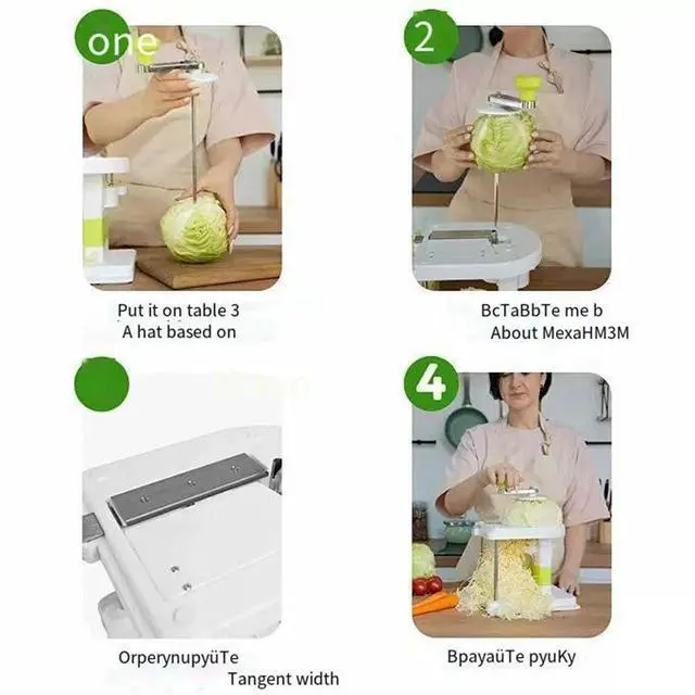 Alt view image 3 of 7 - Cabbage Slicer Chopper Shredder Sauerkraut Cutter Coleslaw Grater