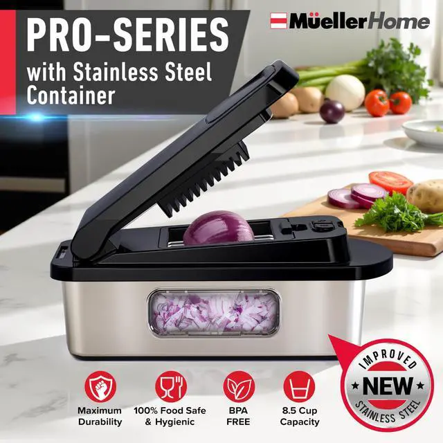 Alt view image 2 of 7 - Pro-Series 10-in-1 Stainless Steel Multi Vegetable Chopper