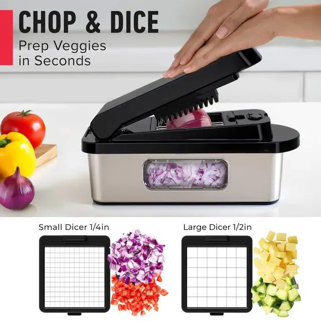 Alt view image 4 of 7 - Pro-Series 10-in-1 Stainless Steel Multi Vegetable Chopper