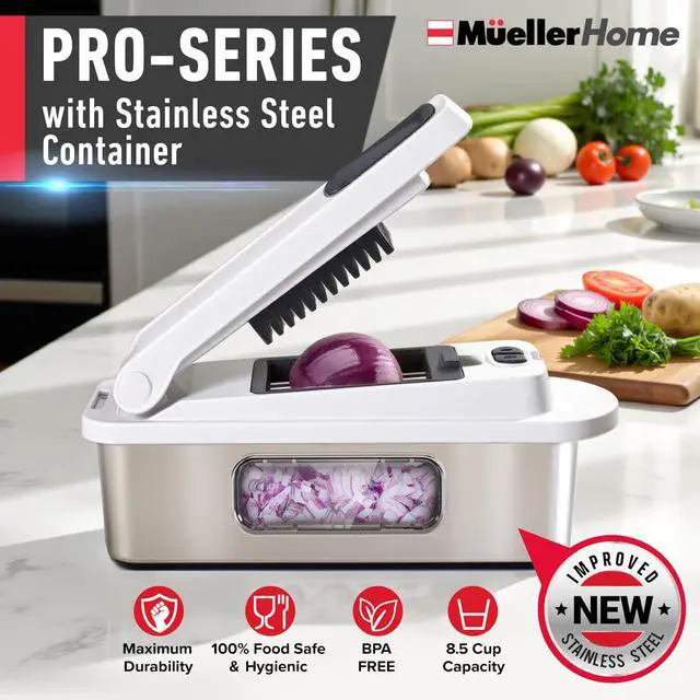 Alt view image 2 of 7 - Pro-Series 10-in-1, Stainless Steel Multi Vegetable Chopper