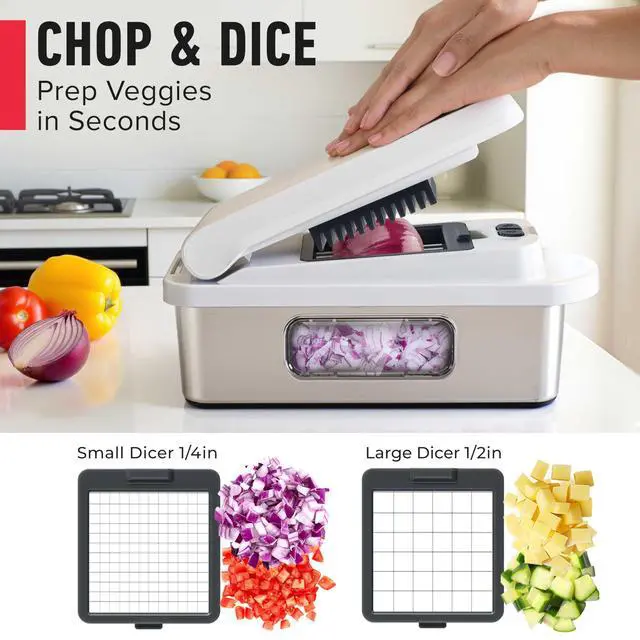 Alt view image 4 of 7 - Pro-Series 10-in-1, Stainless Steel Multi Vegetable Chopper