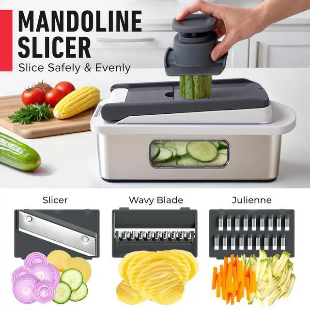 Alt view image 6 of 7 - Pro-Series 10-in-1, Stainless Steel Multi Vegetable Chopper