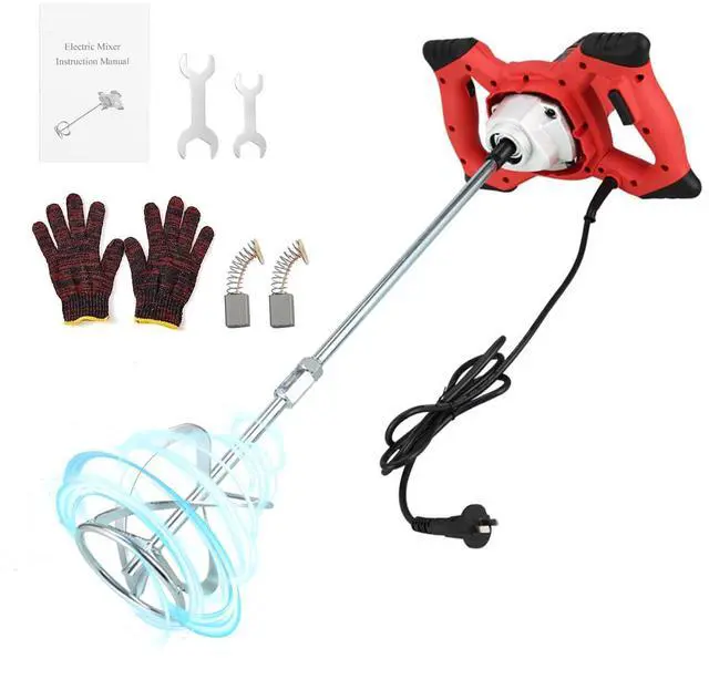 Main image of Cement Mixer 2300W, Handheld Electric Concrete Mixer with 6 Adjustable Speed, 110V Portable Mud Mixer Paint Mixer for Motar Grout Plaster Thinset Fodder Stirring Tool