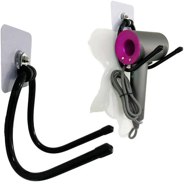 Main image of Universal Hair Dryer Holder Wall Mount, Blow Dryer Holder Rack, Hair Tool Organizer for Bathroom & Bedroom Hair Care & Styling Tools Storage and Organizer - Adhesive/Drilling Installation