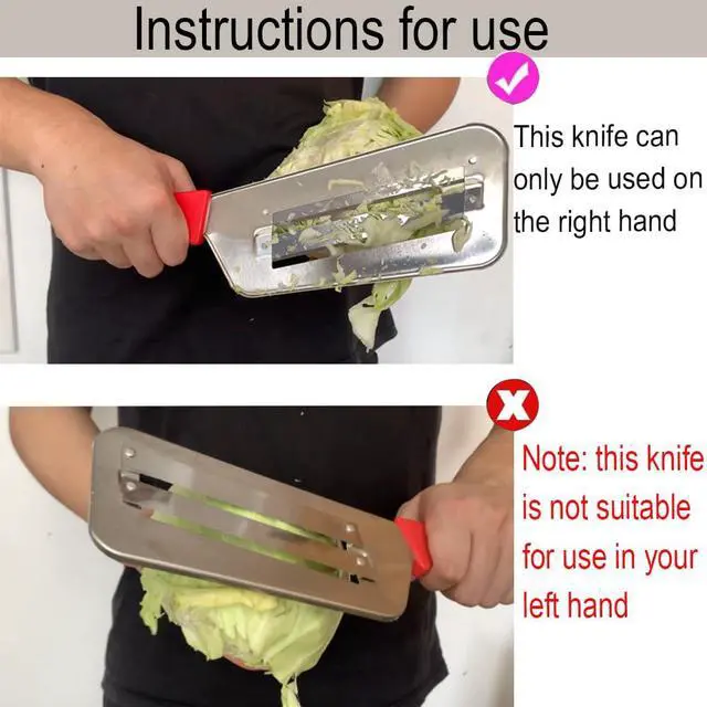 Alt view image 3 of 7 - Cabbage Kitchen Knife Slicer Chopper Shredder Sauerkraut Cutter Coleslaw Grater (Red)