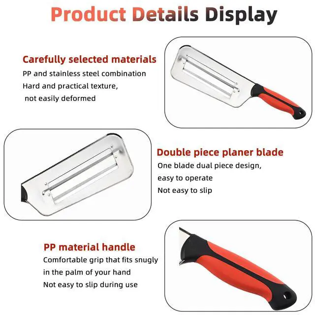 Alt view image 6 of 7 - Stainless Steel Cabbage Shredder & Chopper, Sharp Kitchen Slicer for Coleslaw, Sauerkraut & Lettuce, Handheld Grater with Non-Slip Grip, Multifunctional Vegetable Cutter for Salad Prep (Red)