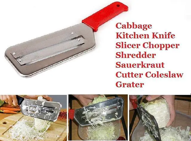 Alt view image 4 of 7 - Cabbage Kitchen Knife Slicer Chopper Shredder Sauerkraut Cutter Coleslaw Grater (Red)