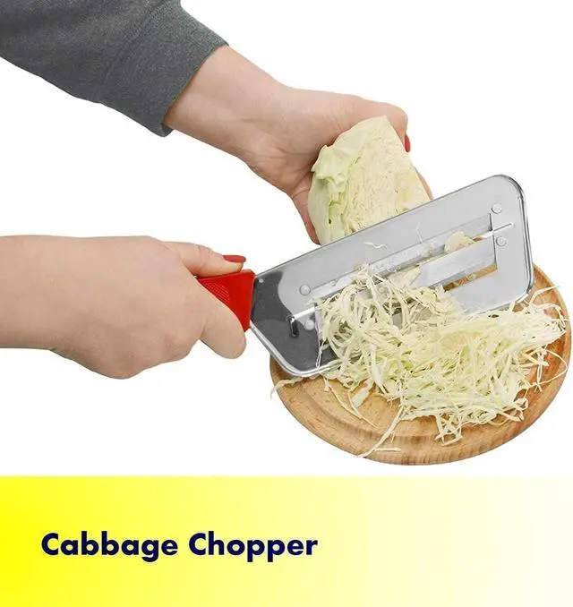Alt view image 5 of 7 - Cabbage Kitchen Knife Slicer Chopper Shredder Sauerkraut Cutter Coleslaw Grater (Red)
