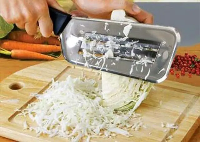 Alt view image 7 of 7 - Cabbage Kitchen Knife Slicer Chopper Shredder Sauerkraut Cutter Coleslaw Grater (Black)