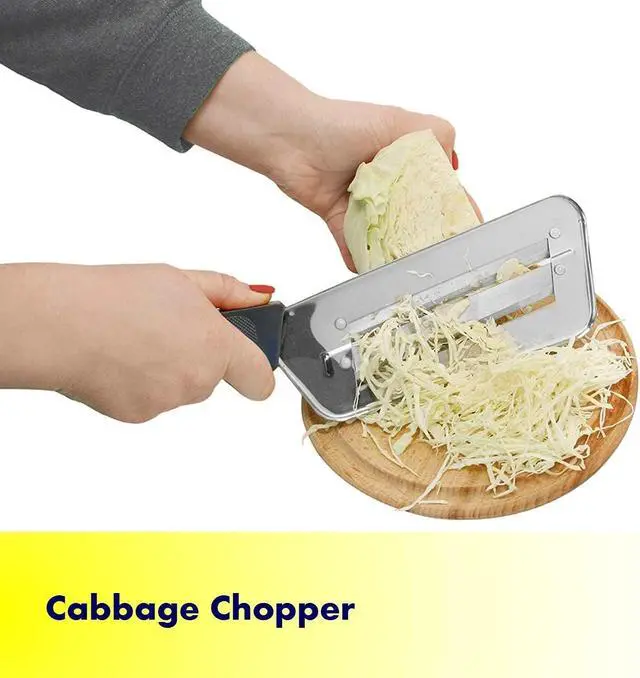 Alt view image 5 of 7 - Cabbage Kitchen Knife Slicer Chopper Shredder Sauerkraut Cutter Coleslaw Grater (Black)