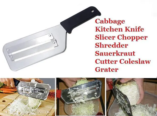 Alt view image 4 of 7 - Cabbage Kitchen Knife Slicer Chopper Shredder Sauerkraut Cutter Coleslaw Grater (Black)