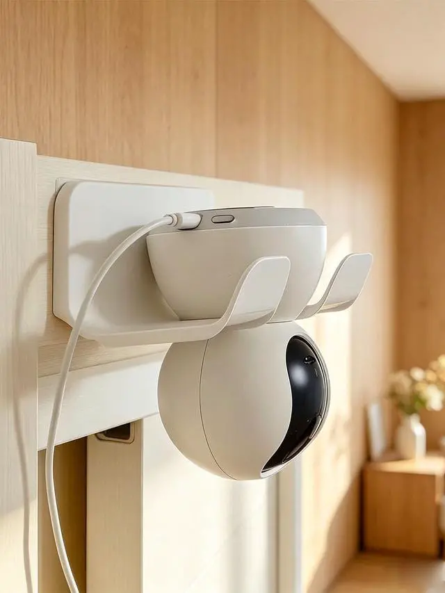 Alt view image 3 of 6 - Universal Hair Dryer Holder, Self Adhesive Wall Mount, White