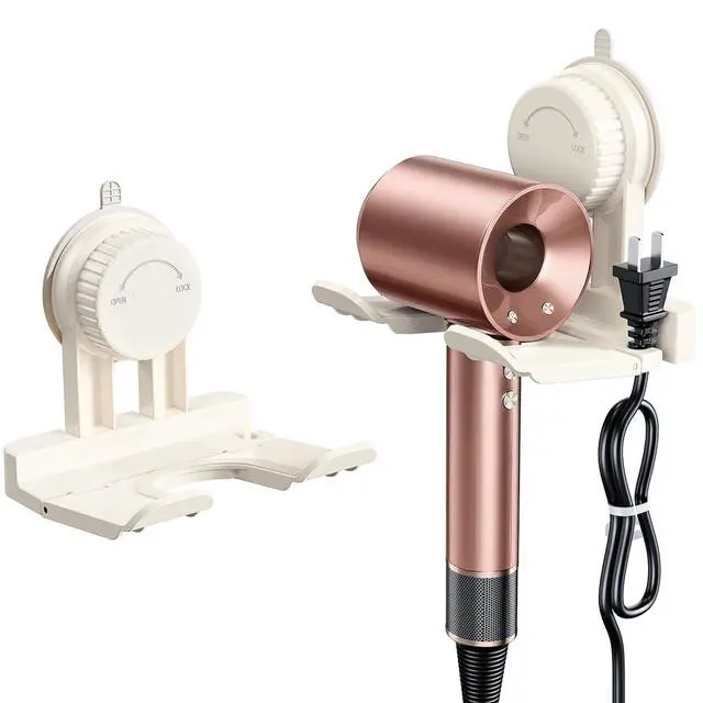 Main image of Universal Hair Dryer Holder With Hook Featuring Plug And Cord Organizer