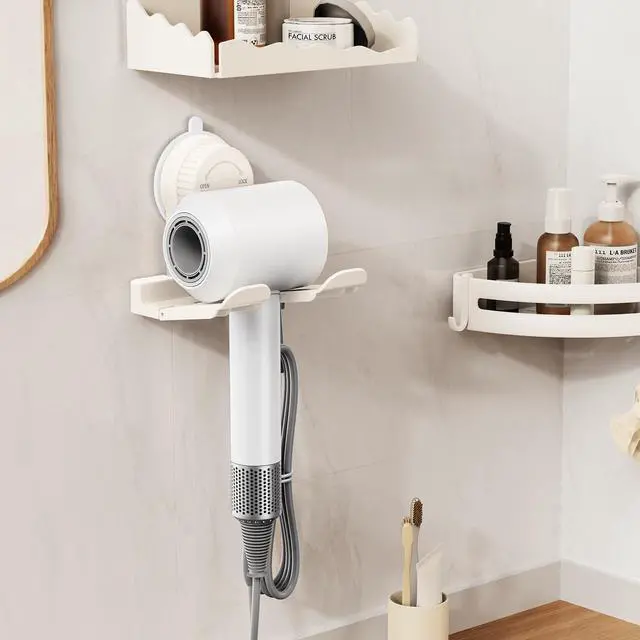 Alt view image 4 of 7 - Universal Hair Dryer Holder With Hook Featuring Plug And Cord Organizer