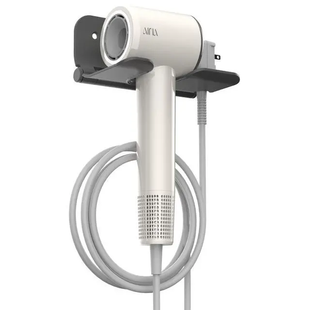 Alt view image 2 of 6 - Hair Dryer Holder, Wall Mount | Foldable Wall Hair Tool Organizer for Bedroom & Bathroom | Multi-Functional Hair Dryer Rack | Lightweight