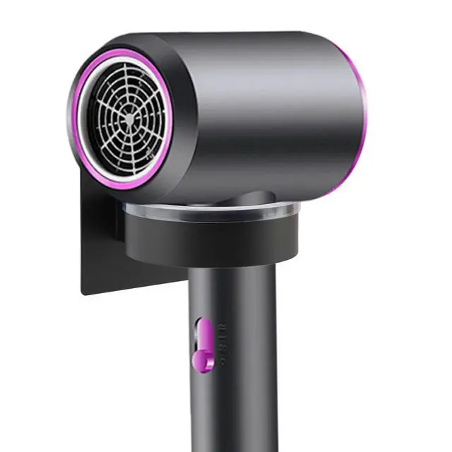 Alt view image 3 of 7 - Hair Dryer Holder Blow Dryer Holder Wall Mounted Hairdryer Holders for Bathroom Stainless Steel Blow Dryers Organizer Adhesive Hair Tool Organizer for Hairs Dryers Hanger(Color:Black)
