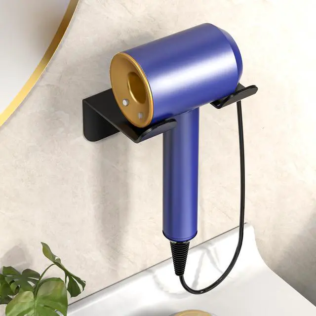 Alt view image 5 of 7 - Hair Dryer Holder Wall Mounted Self Adhesive No Drill with Cord Organizer, Stainless Steel Storage for Bathroom Vanity Cabinet
