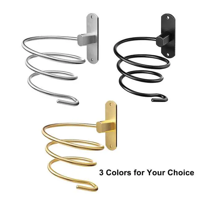 Alt view image 5 of 6 - Blow Dryer Holder Wall Mounted Bathroom Hair Dryer Hanger Hair Tool Organizer for Full Size Dryer Swivel Storage Rack with Armrests for Flat Iron Curling Iron Space Saving Design (Silver)