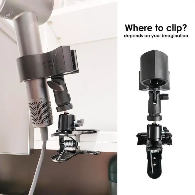 Alt view image 5 of 7 - Rotatable Hair Dryer Holder, Black