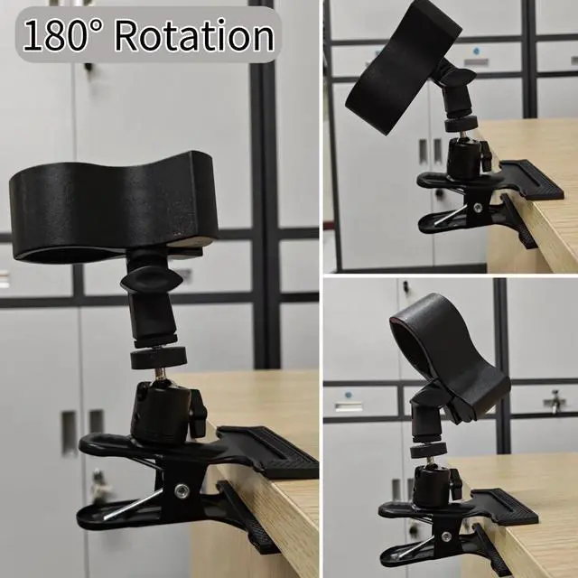 Alt view image 7 of 7 - 360° Rotating Hands Free Blow Dryer Holder, Stable Metal Base & Adjustable Clamp for Easy Styling, Salon Quality at Home, Desk or Wall Mountable Hair Dryer Stand