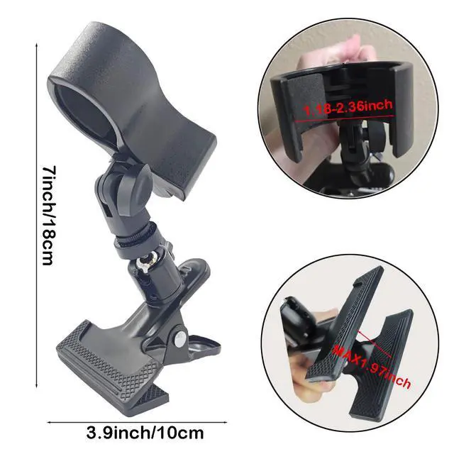 Alt view image 5 of 6 - Hands Free Hair Dryer Holder Metal Base 360 Degree Rotating Blow Dryer Stand for Clamp Hairdryer Organizer Rack