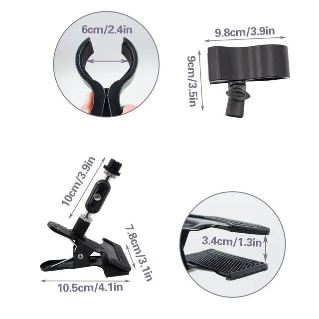 Alt view image 2 of 6 - Hands-Free Hair Dryer Holder with Double Ball Adjustment, 360° Rotating Portable Clamp-on Mount Lazy Blow Dryer Stand for Bathroom, Hair Salon, Makeup Room