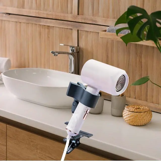 Alt view image 6 of 6 - Hands-Free Hair Dryer Holder with Double Ball Adjustment, 360° Rotating Portable Clamp-on Mount Lazy Blow Dryer Stand for Bathroom, Hair Salon, Makeup Room