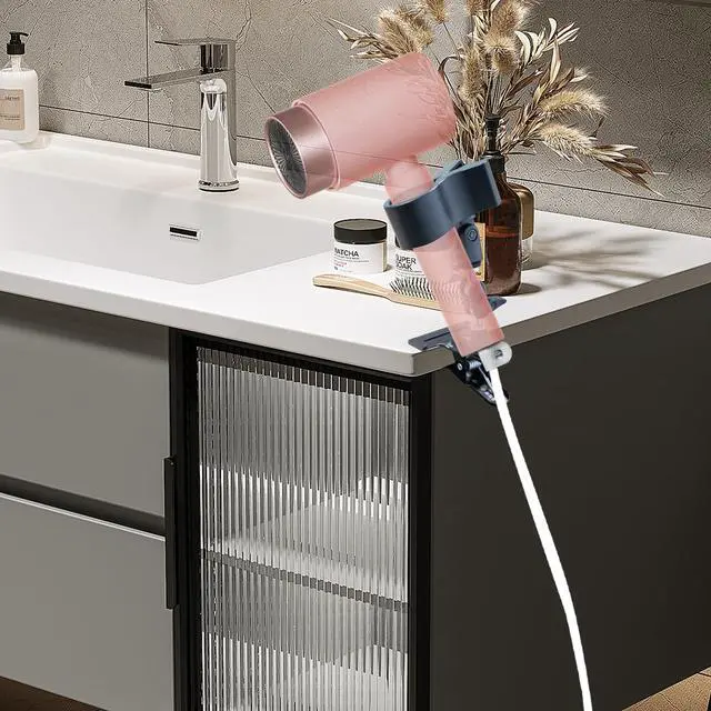 Alt view image 5 of 6 - Hands-Free Hair Dryer Holder with Double Ball Adjustment, 360° Rotating Portable Clamp-on Mount Lazy Blow Dryer Stand for Bathroom, Hair Salon, Makeup Room
