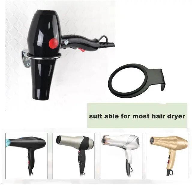 Alt view image 4 of 5 - Wall Mounted Hair Dryer Stand, Stainless Steel , Hair Tool Storage, Suitable for Bathrooms, Hair Salons, Hotels (Black 1 PCS)