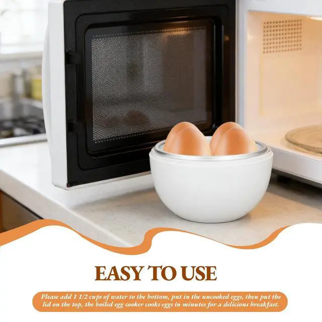 Alt view image 5 of 7 - Hard Boiled Egg Cooker, Electric Cooker 4 Eggs Capacity Compact Design Microwave Function Boiler Easy to Use for Home Kitchen
