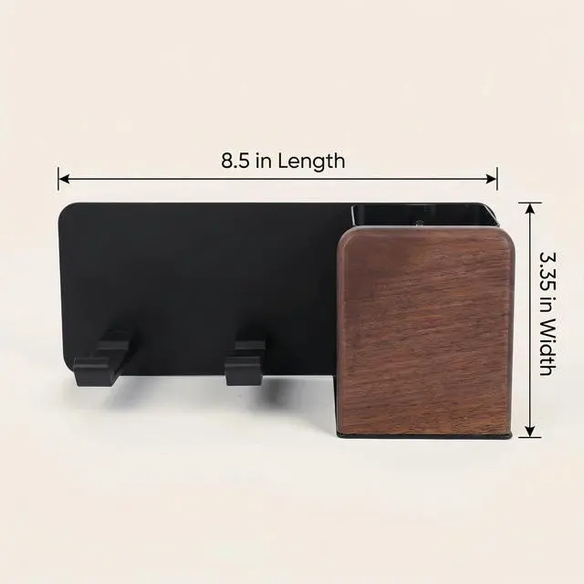Alt view image 6 of 7 - Hair Dryer Holder Wall Mounted, Stainless Steel & Wooden Blow Dryer Holder,Hair Styling Tool Organizer Stand, Bathroom Shelf Rack For Vanity Countertop