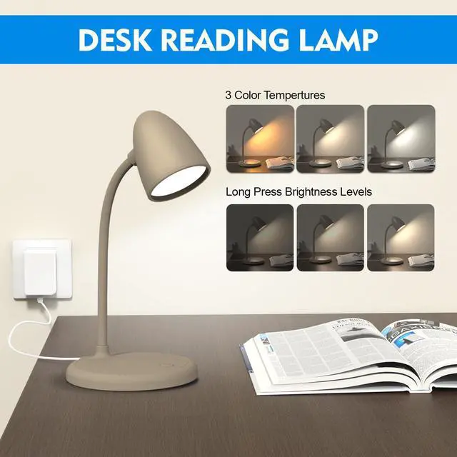 Alt view image 5 of 7 - LED Desk Lamp for Home Office,Dimmable Table Lamp 3 Light Colors