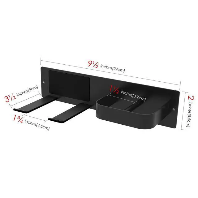 Alt view image 4 of 6 - Hair Dryer & Flat Iron Holder Wall Mount, Self Adhesive, Black