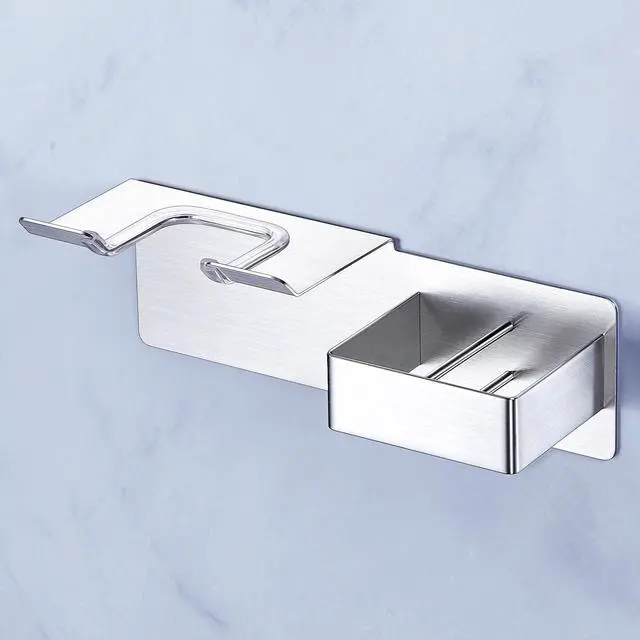 Alt view image 2 of 7 - Blow Dryer Holder Wall Mounted, Hair Dryer and Straightener Holder, Hairdryer Holder for Bathroom, Curling Iron Holder, Salon Hair Tools Organizer Storage, Silver