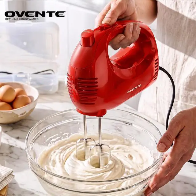 Alt view image 3 of 7 - 5-Speed Electric Hand Mixer with Storage Case,150W, Red HM151R