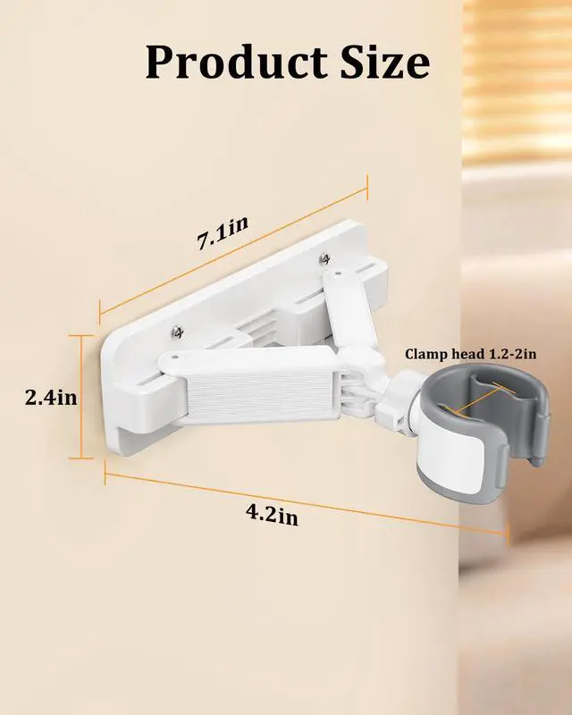 Alt view image 5 of 7 - Sliding Hair Dryer Holder Stand Wall Mounted, Angle-Adjustable Blow Dryer Stand with Adhesive & Screw Mounting, Hair Dryer Stand Hands Free for Vanity, Bathroom, Salon (Sliding Type)