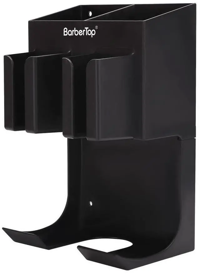 Main image of Hair Tool Organizer Wall Mounted, Hair Dryer and Styling Holder with Towel Bar, Bathroom Blow Dryer Holder, Farmhouse Vanity Caddy Storage Stand for Accessories Makeup(Black)