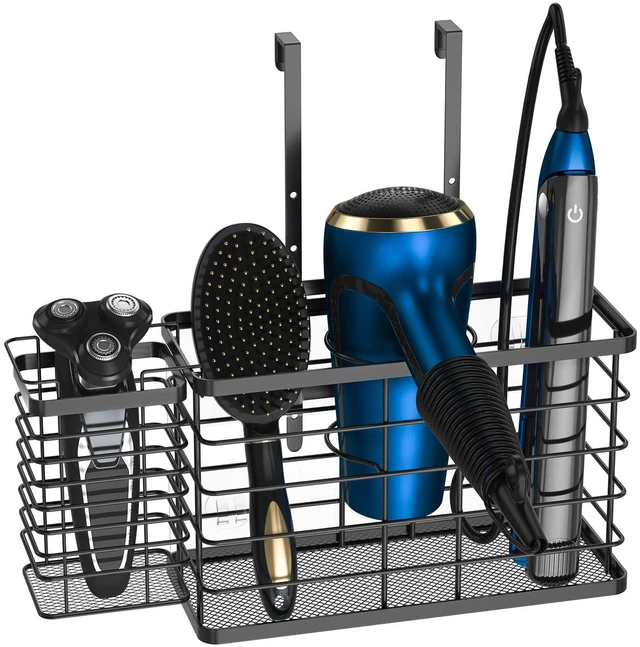 Main image of Hair Tool Organizer, Dryer Holder, 3 in 1 Blow Bathroom Organizer Wall Mounted/Cabinet Door for Flat Iron, Curling Straightener, Care & Styling Tools Storage Basket
