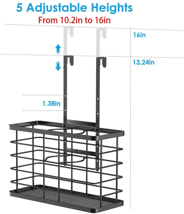 Alt view image 7 of 7 - Hair Tool Organizer, Dryer Holder, 3 in 1 Blow Bathroom Organizer Wall Mounted/Cabinet Door for Flat Iron, Curling Straightener, Care & Styling Tools Storage Basket